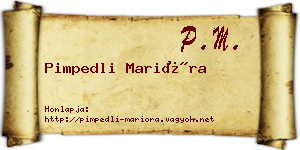 Pimpedli Marióra névjegykártya